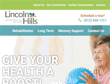 Tablet Screenshot of lincolnhillshealthcare.com